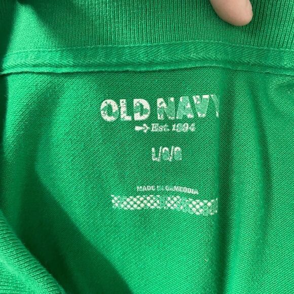Old Navy Collared Button Up Green Tee - Picture 3 of 3